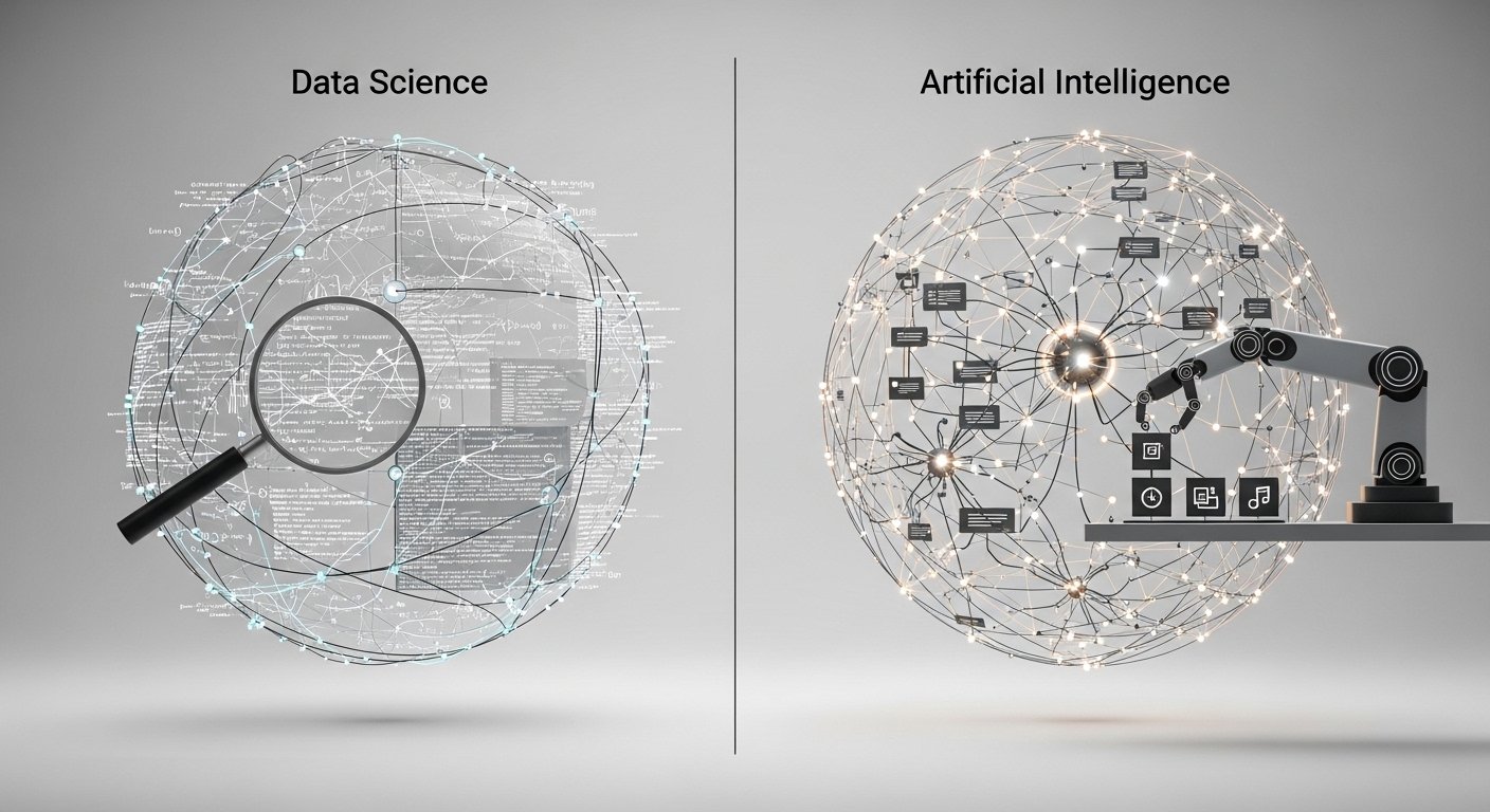 Difference between data science and AI