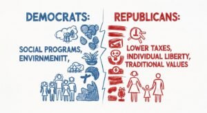 Difference between Democrats and republicans