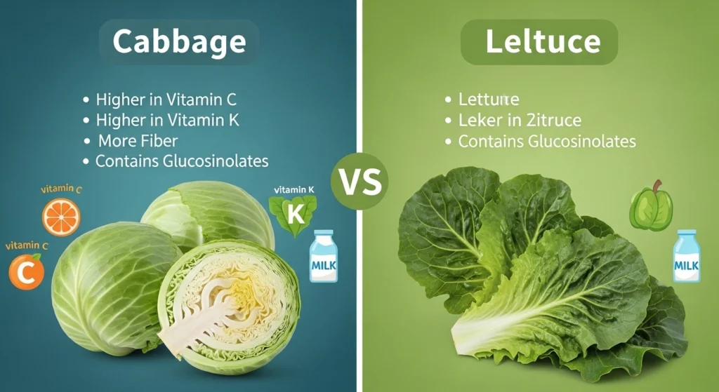 Nutritional Difference between Cabbage and Lettuce