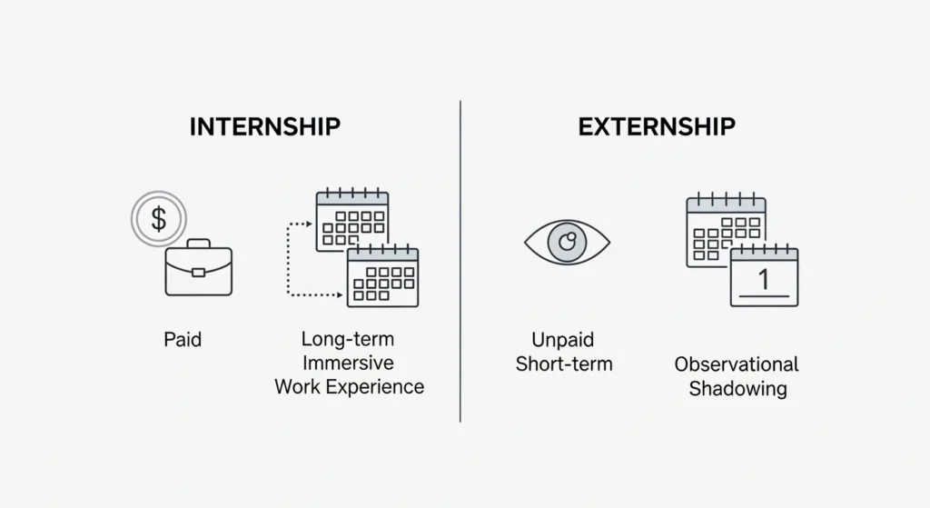  the difference between internship and externship 