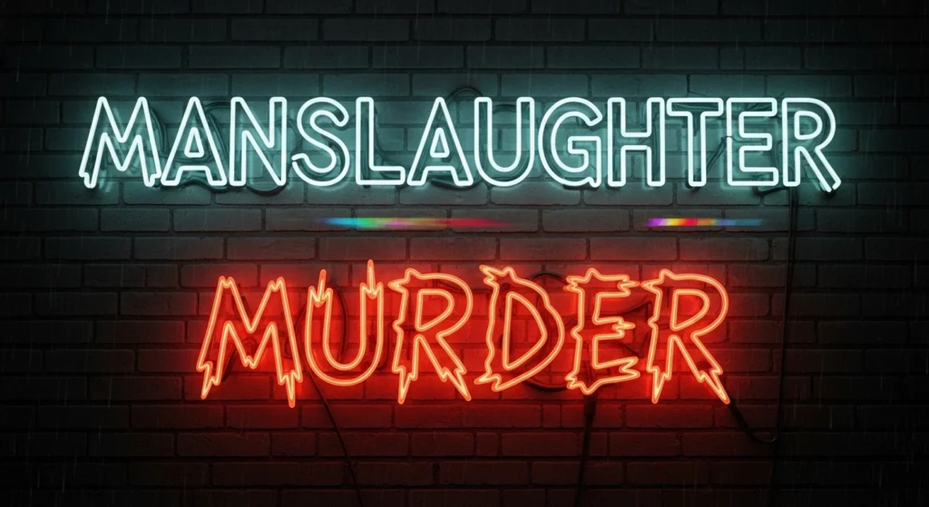 Murder and Manslaughter Neon signs