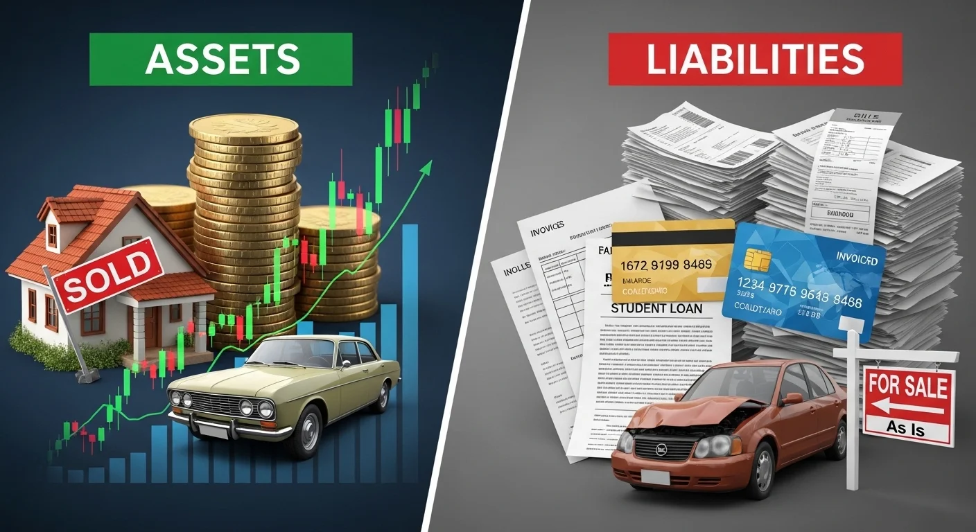 A beautiful pictorial comparison between assets and liabilities